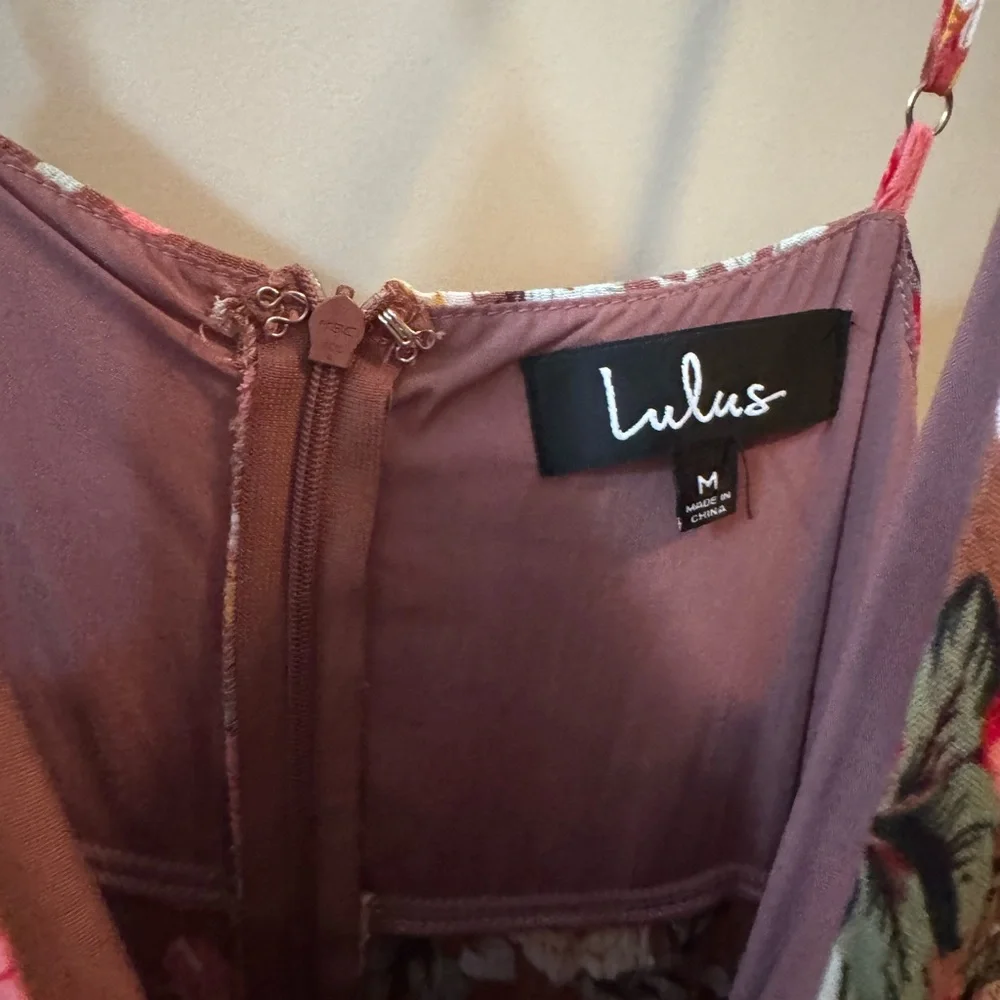 NWT Lulus Everlasting Bliss Blush Floral Print Maxi Dress MEDIUM - Picture 8 of 9